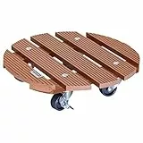 Wagner Pflanzenroller WPC Ø 29 x 7,5 cm I Blumenroller für Außenbereich + Innenbereich I Kübelroller FSC® Wood Plastic Composite, Terracotta I 2 Feststeller I Tragkraft 100 kg - 20053501
