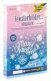 folia 39129 - Fensterbilder Vorlagen für die kalte Jahreszeit, inkl. 8 Malvorlagen und 1 Kreidemarker