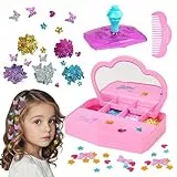 SPERMUOY Haarschmuck Mädchen Geschenk 5 6 7 8 9 10 Jahre,Haarschmuck Mädchen DIY Hair Gem Stamper Bedazzler Kit,Geschenk Mädchen für Kinder 5-12 Jahren