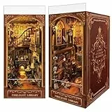 Luuwik Feuerlicht-Bücherecke, DIY-Haus-Puzzle für magische Heimdekoration, 3D-Bücherregal-Dekor für Erwachsene, Jugendliche und Anfänger