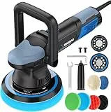 RAYBAO Auto Poliermaschinen Set, 9mm-900W Professional Polieren von Auto, Polierer mit 6 Variable Geschwindigkeit 2000–6400 U/min, 125mm 150mm Stützteller Poliermaschine für Autopflege