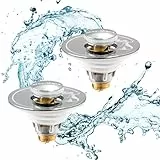Drain Magic - 2X Universal Waschbeckenstöpsel mit Abflusssieb - inkl. 3 Dichtungsringe - verhindert Verstopfung & Tropfen - rostbeständig - für Waschbecken, Badewanne, Spüle oder Dusche