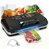 OidoZac 95kPa Vakumierergerät für Lebensmittel, 12-in-1 Vacuum Sealer mit Doppelter Heißsiegelung, Vakuumiergerät Doppelte Schweißnaht, Integriertem Cutter und Beutelspeicher, Abnehmbarer Tropfschale