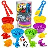 YIQOGAME Spielzeug Ab 2 3 4 5 Jahre,Farbiger Klassifikationsspielzeuge Set Montessori Spielzeug Mit Passenden Sortierbechern Und Pinzetten Lernspielzeug Kinderspielzeug Lernen Feinmotorik