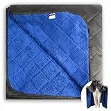 ACUSHLA wasserdichte Fleece-Decke, Campingdecke für kaltes Wetter, Outdoor, Strand, Picknick, Stadion, Fußball, Auto, isoliert, Winddicht, sandfest und maschinenwaschbar, 145x 200 cm (Blau)