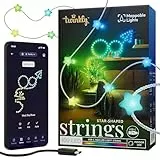Twinkly Strings USB-C Star 100 LED, Sternförmige LED-Lichterkette, RGB LED-Lichter Mehrfarbig, Lichter zum Valentinstag, Kompatibel mit Alexa und Google Home, USB-C, Transparentes Kabel, 6m