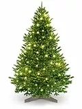 ArtiTree Weihnachtsbaum künstlich [100% Spritzguss] - Naturgetreuer Tannenbaum mit Stabiler Spitze | Nordfichte inkl. FSC zertifiziertem Holzständer & reißfester Tasche (mit Beleuchtung, 100 cm)