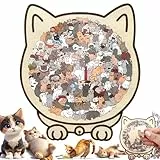 VLEDARLING Holz Tierpuzzle,Katze Tiere Puzzle,Holzpuzzle für Erwachsene,Tierform Wooden Puzzle,Kreatives Puzzle-Geschenk für Katzenliebhaber Für Erwachsene Kinder,UnregelmäßIge Einzigartige Holzpuzzle
