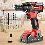 MHPRO Akkuschrauber 21V, Akku Bohrschrauber Set mit Akku 2000mAh und 20 Zubehöre, Werkzeugkoffer, Akkubohrer 42Nm Max Drehmoment, 18+1 Drehmomentstufen, 2-Gang, 10mm Bohrfutter, Akku Bohrmaschine für