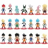 Aristo Solutions 21-teiliges Anime Chibi Figuren Set - Mini Action Manga Sammelfiguren mit Standfuß - Kämpfer & Helden Stil für Anime Fans - Deko, Geschenk & Vitrine - Z Fight Set