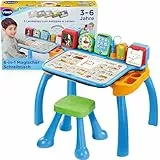 Vtech 6-in-1 Magischer Schreibtisch – Interaktiver Kinderschreibtisch inkl. Hocker – Mit interaktivem Tablet, Musikstation, LED-Schreibfeld, Kreidetafel und Kreativstation – Für Kinder von 3-6 Jahren