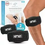 Health Press Tennisarmbandage – 2x Ellenbogen Bandagen – Ellenbogenbandage zur gezielten Entlastung der Sehnenansätze am Ellenbogen – Stützende Tennisarm & Golferarm Bandage – Verstellbares Band