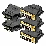 MMOBIEL HDMI auf DVI Adapter - Bidirektional – Stecker DVI-D Dual Link auf HDMI Buchse - Konverter Unterstützt Monitor, PC, TV, Gaming, Projektor - 1080p Full HD 60Hz - Gold Stecker – 5 Stück