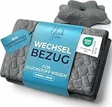 Glückstoff® Kissenbezug für Ergonomisches Kissen [mit Kühl- und Wärmeeffekt] aus Bambusfaser und Spandex | Weich & Kuschelig | Ersatzbezug | Grau | Version: Ergo