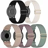 CUNUJIX 5 Stück Elastisch Nylon Armband Ersatz für Garmin Vivoactive 4S/Venu 3S/Venu 2S/Vivomove 3S Armband,18mm Dehnbare Loop Gewebe Ersatzband für Garmin Forerunner 255S/265S Damen Herren