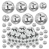 Discokugeln Set, 54 Stück Glänzend Discokugel Klein, Disco Ball Cake Toppers, Mini Discokugel Deko, Deko Discokugel für Kuchendekoration, Bar, Party, Urlaubsdekoration (2/3/4/5cm)