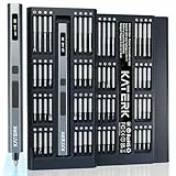 KATERK 64 Präzisions Schraubendreher Set,Mini Elektro Schraubendreher Set,Kleiner Akku Schraubendreher mit LED Licht,Magnetischer Aufbewahrung,Reparatur Werkzeugsatz für Elektronik,Telefon,Kamera,Uhr