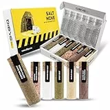 DIBYS SALTMINE Gourmet-Salze Geschenk-Set | 6 verschiedene Salze aus aller Welt inkl. Rezepte | Gewürze-Set mit Kräutersalz, Knoblauchsalz, pikantes Salz & mehr | Geschenke für Hobbyköche