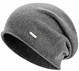 HAMUNI Mütze Damen Herren Australische 100% Wolle - Leichte Slouch Beanie Mütze, Atmungsaktiv Chemo Mütze für 3-Saison (Frühling/Herbst/Winter)