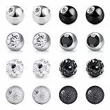 Mayhoop Piercing Ball Set 14g 16g Ersatzkugeln 3/5 / 8 mm Chirurgenstahl Schraube Ball für Gewinde 1,6 mm 1,2mm Piercing-Schmuck