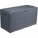 YITAHOME 380 Liter Groß Gartenbox, Wasserdicht Garten Auflagenbox, Abschließbarem Outdoor kissenbox Wetterfest Garten Aufbewahrungsbox für Gartengeräten Poolzubehör Spielzeug, Dunkelgrau