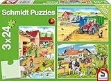 Schmidt Spiele 56216 Auf dem Bauernhof, 3x24 Teile Kinderpuzzle