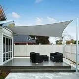 AXT SHADE Sonnensegel Wasserdicht Rechteckig 2x3m Wetterschutz Sonnenschutz PES Polyester mit UV Schutz für Terrasse Balkon Garten-Hellgrau