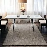 FurnitureR Esstisch, ausziehbar, L-120 – 160 cm für 6 – 8 Personen, Elegantes Design, Tischplatte aus weißem Marmor, MDF mit Metallbeinen, vielseitig und minimalistisch, Küchentisch