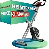 Ultrasport Heimtrainer Fahrrad Klappbar I Hometrainer Fahrrad Klappbar Extra Leise bis 130 KG mit Komfort-Sattel I Fitnessbikes, Indoor Bike, Trimmrad, Schwarz-Silber