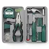 Hi-Spec Mini Werkzeug Set 25-teiliges grünes, kleines, kompaktes Handwerkzeug-Set für Heim- und Büro-DIY. Grundlegendes Haushaltswerkzeug-Set für Starter-Reparaturen in einem tragbaren Werkzeugkasten
