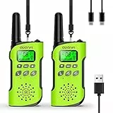 AWANFI Walkie Talkie Kinder, 3-12 Jahre, Walkie Talkie Aufladbar mit Li-ion Akku, Funkgerät Set, Walky Talky mit VOX, LCD Taschenlampe, Tastensperre, Walki Talki für Geschenk Camping Abenteuer