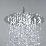 JOHO Regendusche Duschkopf aus Edelstahl mit Anti-Kalk-Düsen, groß 40cm Kopfbrause Rund Einbauduschköpfe Duschkopf Regenbrause Brausekopf Chrom