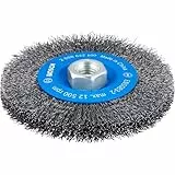 Bosch 1x PRO Steel Longlife Scheibenbürste, gewellter Draht für kleine Winkelschleifer und M14-Gewinde (für Stahl, Ø 115 mm, Professional Zubehör Kleiner Winkelschleifer)