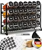 Deco haus® Gewürzregal Stehend & Wand [MIT 28 GLÄSERN & GEWÜRZETIKETTEN] - Gewürz Organizer - Gewürzregal Wand - Spice Rack Organizer - Gewürzständer Gewürzregale Hängend - Gewürzregale Schrank