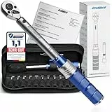 Generisch Drehmomentschlüssel Fahrrad – Drehmomentschlüssel 1/4 2-26Nm für Rennrad/E-Bike/MTB Drehmomentschlüssel klein inkl. 11 Bits und Textilbox