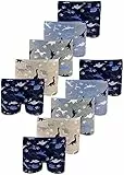 LOREZA ® 10er Pack Jungen Boxershorts Dinosaurier Motiv aus Baumwolle (104-110 (4-5 Jahre), 10er Pack)