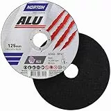 Norton Trennscheibe Aluminium A 36 Q ALU | Durchmesser wählbar: 125 x 1 x 22.23 mm - 5 Stück