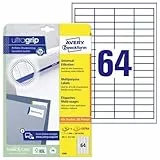 AVERY Zweckform 4785 Universal Etiketten (1.600 plus 320 Klebeetiketten extra, 48,5x16,9mm auf A4, Papier matt, individuell bedruckbar, selbstklebende Aufkleber mit ultragrip) 30 Blatt, weiß