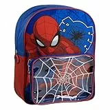 Spider-Man-Schulrucksack für Kinder mit durchsichtiger Tasche und Netz – robuster blauer und roter Spiderman-Rucksack für Kinder-Marvel-Fans