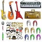 41 Stück Foto Requisiten Fotobox Accessoires Fotobox Requisiten Party Deko für Hochzeit, Halloween, Weihnachten, Tischdeko Geburtstag, Karneval, Silvester Deko, Party Dekoration Zubehör