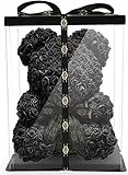 NADIR 25cm 40cm 70cm Blumenbär Rosenbären mit Schleife/inklusive vorverpackter Geschenkbox/Valentinstag Muttertag Geburtstag Jahrestag Infinity Rosebear Bär aus Rosen Teddybär Blütenbär