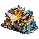 Blumuze Holzpuzzle Erwachsene, Zauberbuch Holz Puzzle, Holzpuzzle Einzigartige Tierform Puzzleteile,Puzzles aus Tierteilen, Puzzle Holz Erwachsene mit Holzbox (L-34 * 26.6 cm)