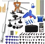 PDR TOOLS Auto Dellen Reparatur Set, Ausbeulwerkzeug Set mit Zugbrücke und Montagekissen, Karosserie Werkzeug für Hagelschaden und Beulenreparatur, Luftkissen und Gummihammer