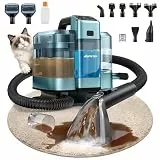 Aspiron Polsterreiniger Gerät, 3-in-1 Dampfreiniger mit Heiß-/Kaltwasser- und Dampfwäsche, 300 ML Teppichreiniger, Nasssauger für Teppich Sofa Auto Matratze, Waschsauger für Haustierbesitzer Familien