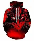 LAIDIPAS Herren-Kapuzenpullover, langärmelig, cooler Aniaml-Druck, 3D-Hoodie für Herren, Neuheit, Grafik, lustige Kleidung, Tops für Erwachsene, Größe XXL