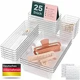 uandu Schubladen Organizer 25er Set - Schreibtisch, Küchen, Schminktisch & Badezimmer Organizer - Schubladentrenner