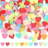 8000 Stück Herz Konfetti, 2.5cm Konfetti Hochzeit Herzen Groß, 80g Seidenpapier Confetti Streudeko, Romantisch Papier Confetti für Hochzeit Geburtstag Valentinstag Jahrestag Tischdeko (Bunt)