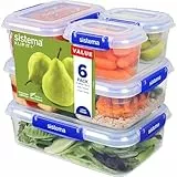Sistema KLIP IT PLUS Frischhaltedosen Set | 6-teiliges luftdichtes Vorratsdosen Set (2 x 400 ml3 x 1 l1 x 2,2 l) | auslaufsichere Versiegelung | einfach zu verschließende Clips | BPA-frei