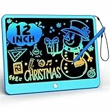 TEKFUN LCD Schreibtafel Spielzeug 12 Zoll Zeichenbrett für Kinder, Schreibtablett Maltafel ab 3 4 5 6 7 8 Jahre alt Junge Mädchen, Weihnachten Geschenke für 3-8 Jährige Mädchen Jungen (Blau)