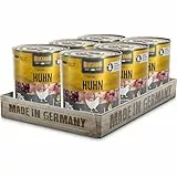 BELCANDO Baseline Nassfutter für Hunde, Huhn, 6X 800g Dose, 70% Fleisch für ausgewachsene Hunde, Hundefutter nass ohne Getreide, Made in Germany